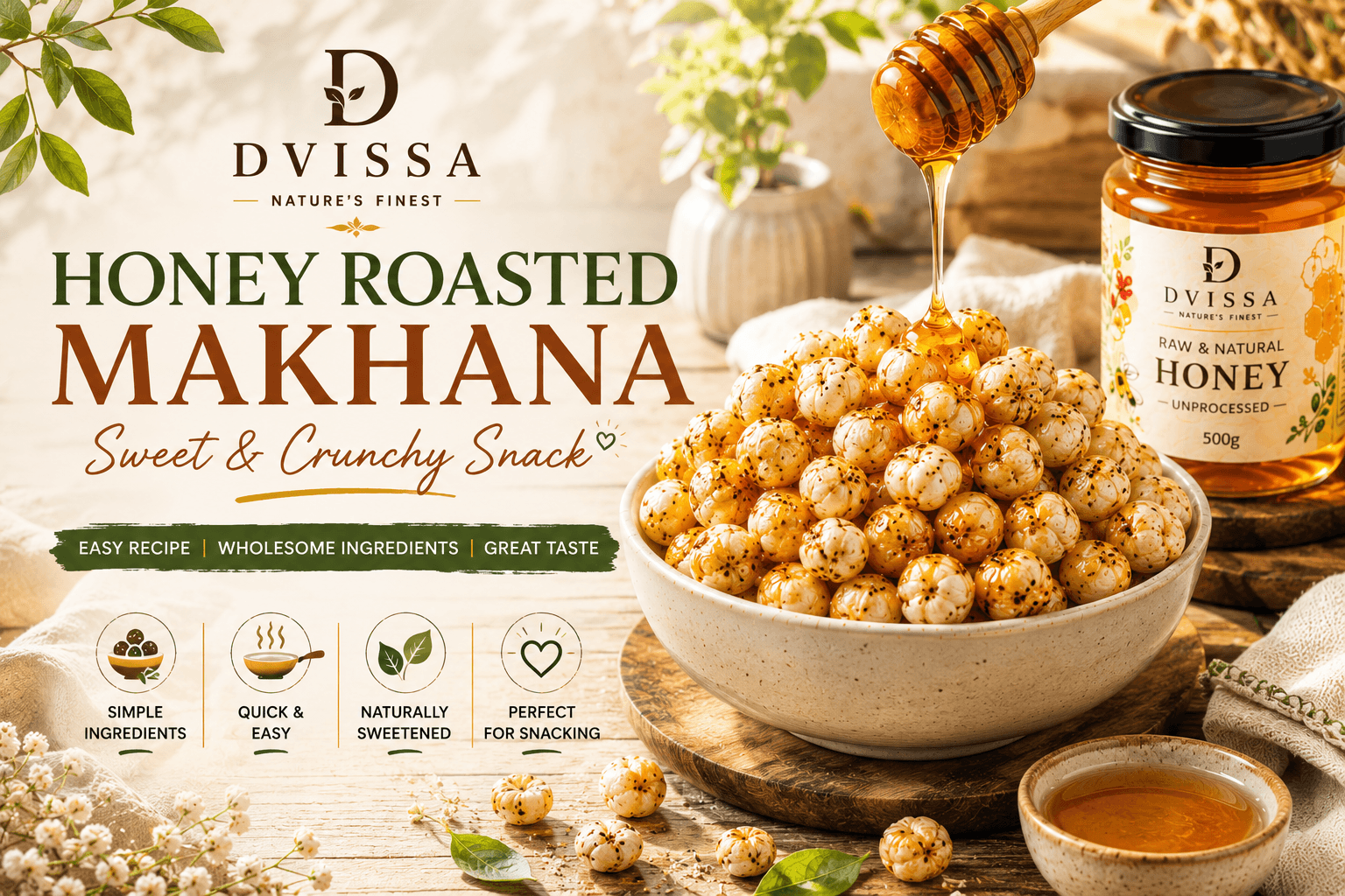 Honey Roasted Makhana: A Sweet & Crunchy Snack Recipe